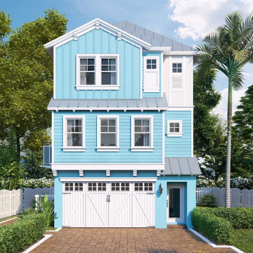3D Rendering of Residential House Beach Style (Single and Duplex Home)