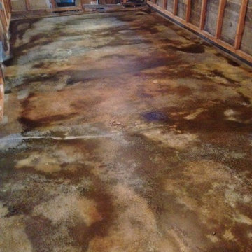 Acid Staining Concrete in Basement