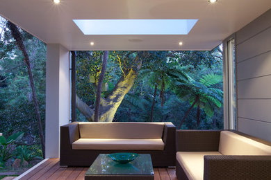 Mid-sized contemporary backyard verandah in Sydney.
