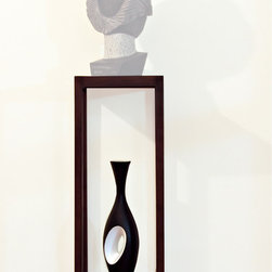 Metaphor | Tall Stand in Teak Wood with Bottom Shelf - Plant Stands And Telephone Tables