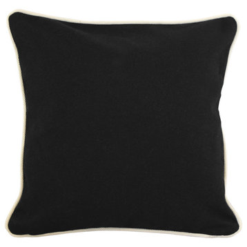 Pillowcase, Black, 16"x16"