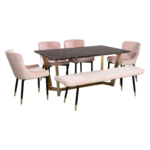 Tiana Dining Set for 6, Black