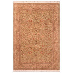Bareens Designer Rugs - Kashan Pak Persian Adelle Green/Taupe Wool Rug - 6'0'' x 9'3'' - Designed with mesmerizing intricacy and gorgeous color palette, this hand-knotted masterpiece demonstrates the beauty and electrifying thrill of Pak Persian art. These meticulously hand-knotted Pak-Persian rug is made with pure wool and features breathtaking traditional, transitional, and tribal designs in bold luxurious color pallets. Known for their intricate designs these rugs are a reproduction of Persian rugs, made in Pakistan with unique Mughal designs. Made by master weavers using the same Persian texture, design and dying technique, we wanted to produce the most significant manifestation of Persian art, life, and culture. This rug is most famous for its exceptional quality, incredible designs, patterns, and vibrant rich color. Pak-Persian rugs made with Persian weave with high knot counts, which enables the high intricacy and detail found in the patterns are also referred to as "State of art", each color adds a rich beautiful detail in the artwork of this rug. The design, color, and beautiful chromatic composition with a vibrant sheen with intricate designs, exude beauty, elegance, and quality make this rug a masterpiece of its own.