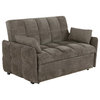 Coaster Transitional Chenille Tufted Sleeper Sofa Bed in Brown