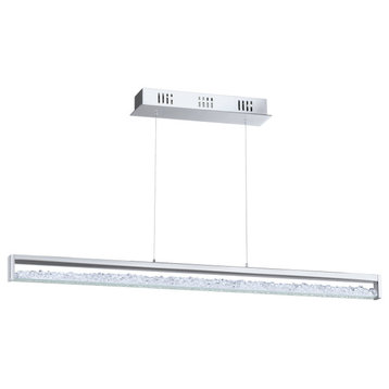 Chrome Cardito-1 6 Light LED 39.375in. Long Pendant with Clear Glass Diffuser