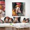 Man With Wings and Rooster Head Abstract Throw Pillow, 16"x16"