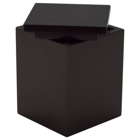 Myrtus Collection Black and Gold Marble Cannister, Black