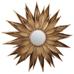 TWOS COMPANY - Gold Sunflower Wall Mirror - This ornate antiqued gold wall mirror will bring an instant touch of glamour to any room in your home .