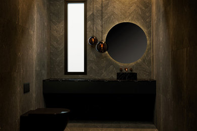 Photo of a modern powder room in Sydney.
