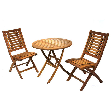 3-Piece Eucalyptus Folding Bistro Set