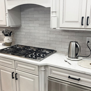 After & Before Kitchen Backsplash - Tile & Installation by Exact Tile Inc