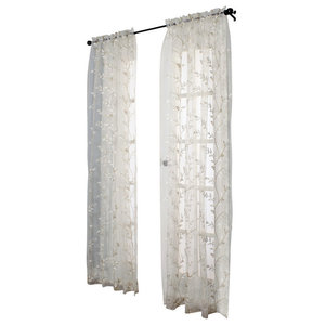 Venice Embroidered Vertical Vine On, Medallion Sheer Embroidery Shower Curtain White Threshold