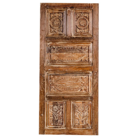 Consigned Shabby Chic Carved Paneled Doors, Sliding Barn Door, Interior Door