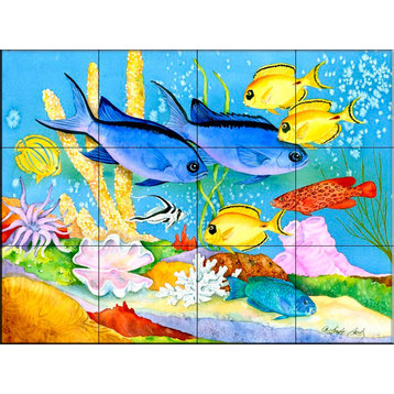 Tile Mural, Creole Fish by Linda Lord