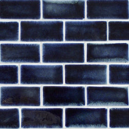 2x4 mosaic in Cobalt crackle glaze. - Products