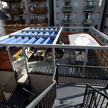 infinity Canopy incorporated in a unique frame design at a Chicago roof top