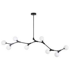 Arya Collection Eight-Light Matte Black Luxe Linear Chandelier