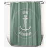 Gone Forever Overboard Sage 70" w x 73" h Shower Curtain