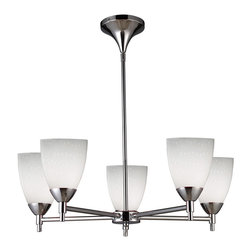 Celina-5-Light-Chandelier-In-Polished-Chrome-And-Simple-White-Glass - Chandeliers