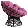 Papasan Chair with Purple cushion and Gray Wicker Resin Frame
