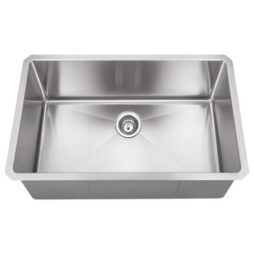 Stainless Steel 32" 16-Gauge Single Bowl Undermount Kitchen Sink