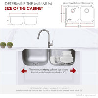 STYLISH Jaspel Dual Mount 32" Double-Bowl Stainless Steel Kitchen Sink