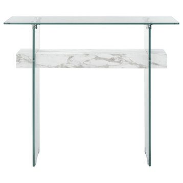 Lacy Console Table, Glass White