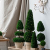 AB Home Botanical Potted Cone and Ball Faux Boxwood Topiary 2372-DS