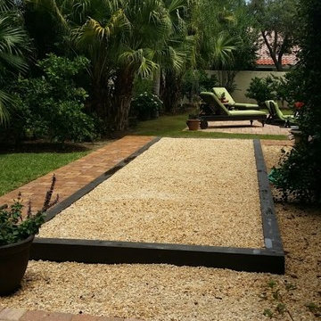 Pool with Bocce Ball Court