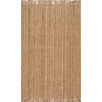 nuLOOM Hand Woven Maui Chunky Loop Rug, Beige, 2'6"x10'runner