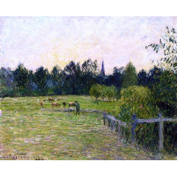 Camille Pissarro Cowherd in a Field at Eragny, 20"x25" Wall Decal