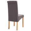 vidaXL Dining Chairs 2 Pcs Upholstered Side Chair with Wood Frame Taupe Fabric
