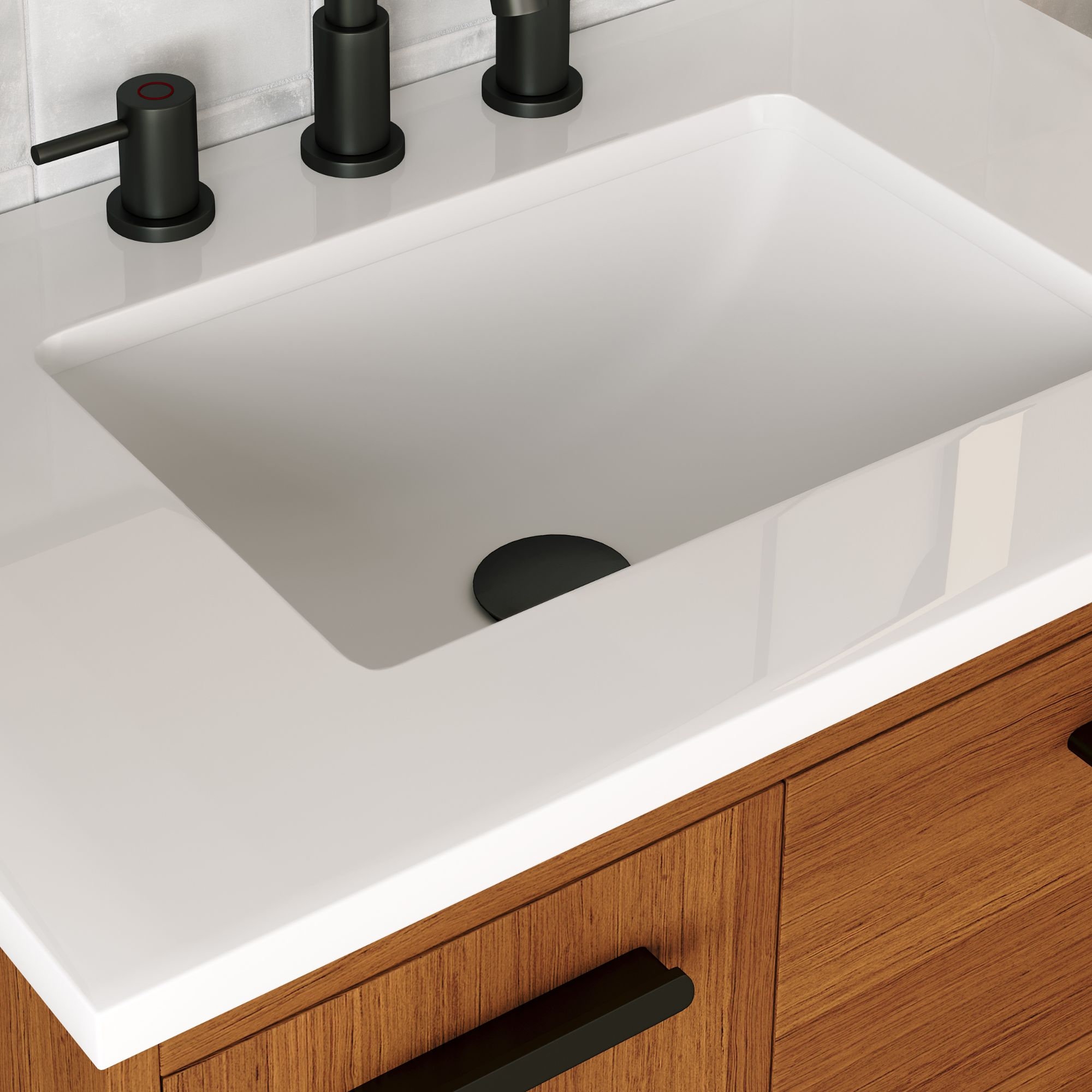 The Bailey Bathroom Vanity, Teak, 30", Single Sink, Freestanding
