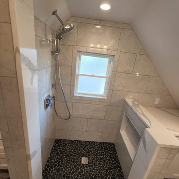 Babylon Attic Transformed Into Master Bedroom En Suite with 2 Walk-in Closets