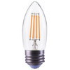6 Pack Bioluz LED E26 Candle Filament Bulbs, 2700K, 500 Lumens