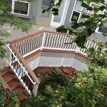 Vinyl deck with custom railing