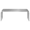 Modern Silver Pipe 47" Stainless Steel Bench