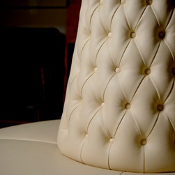 Cream Faux Leather Circle Borne Settee Sofa - Products