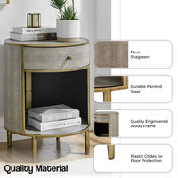 Loretta Faux Shagreen Side/ End Table - Midcentury - Nightstands And Bedside Tables - by New ...