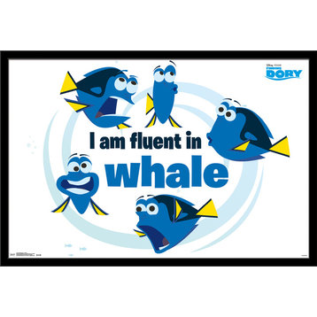 Finding Dory Whale Poster, Black Framed Version