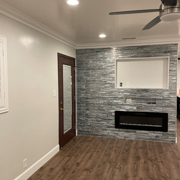 Living Room Remodel with Electronic Fireplace | Anaheim, CA