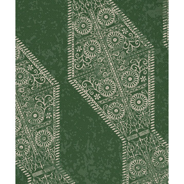 Pyramid Stripe, Print Napkin, Set of 4, Green