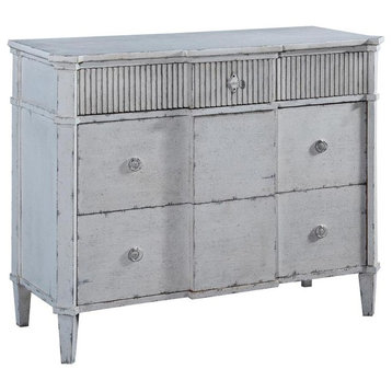 St Denis Console Chest of Drawers Antiqued White Distressed 3 Drawers