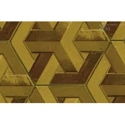 Geo Weave Tessellation in Metallic Gold - Tile