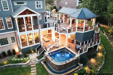 Huge elegant backyard deck photo in Atlanta