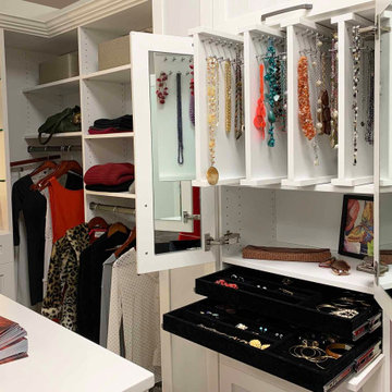 White Closet With Velvet Lined Jewelry Inserts