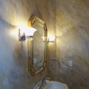 A newly up dated powder room.