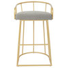 Luna 30" Barstool in Ash Fabric with Gold Base