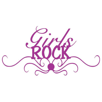 Decal Vinyl Wall Sticker Girls Rock Quote, Lavender