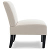 BELLEZE Armless Single Curved Slipper Accent Chair, Beige
